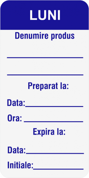 Etichete HACCP autocolante personalizate Zilele Saptamanii - LUNI [2]
