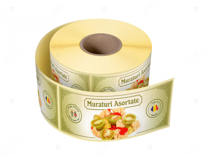 Etichete personalizate pentru borcane, Muraturi asortate, 54x144 mm, 500 etichete rola