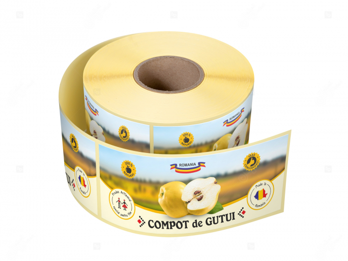 Etichete personalizate pentru borcane, Compot de gutui, 54x144 mm, 500 etichete rola image14