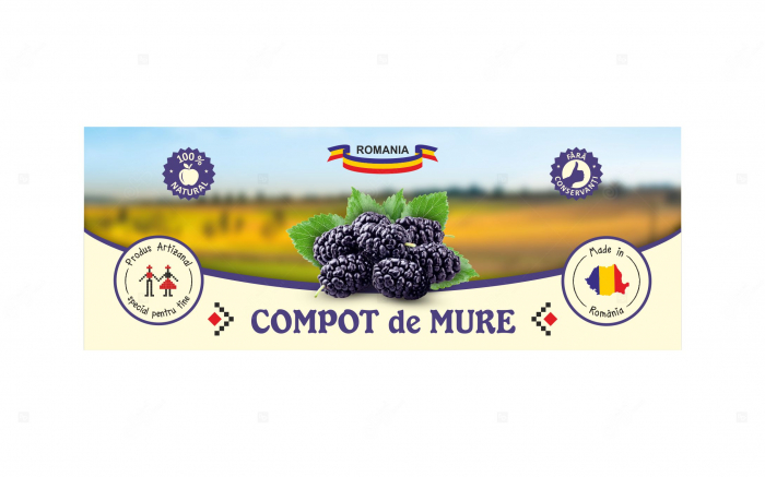 Etichete borcane personalizate Compot de mure, 54x144 mm [3]