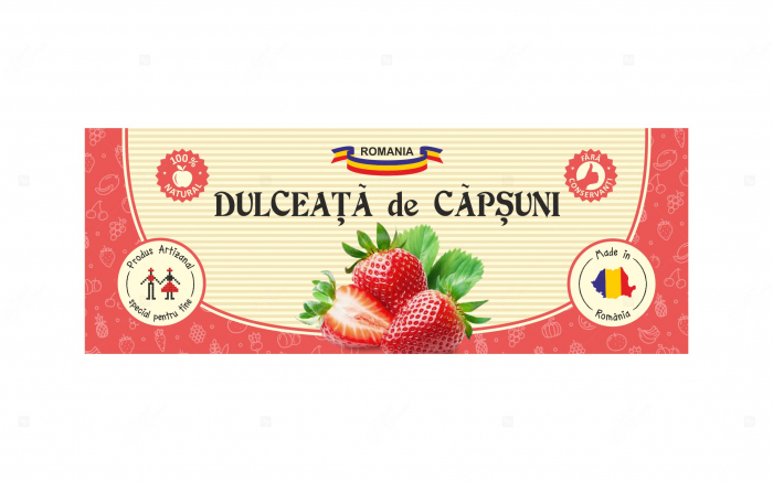 Etichete borcane personalizate Dulceata de capsuni, 54x144 mm [3]