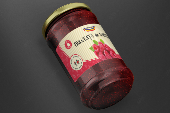 Etichete borcane personalizate Dulceata zmeura, 54x144 mm [2]