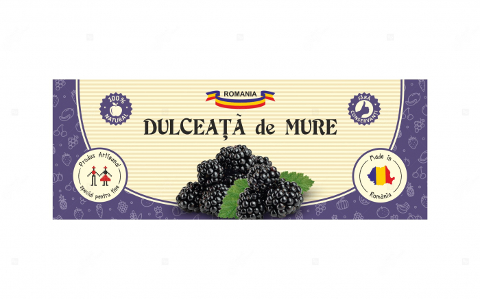 Etichete borcane personalizate Dulceata mure, 54x144 mm [3]
