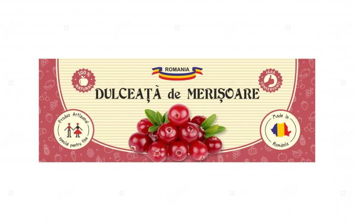 Etichete borcane personalizate Dulceata merisoare, 54x144 mm [3]
