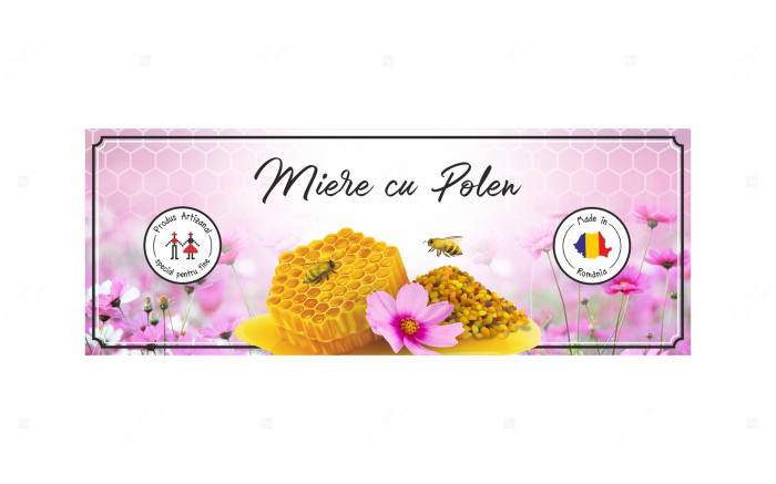Etichete borcane personalizate Miere cu polen, 54x144 mm [3]