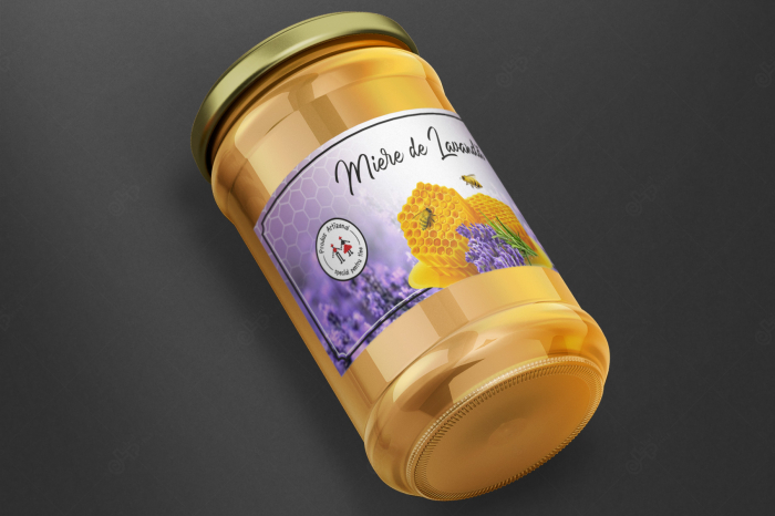Etichete borcane personalizate Miere de lavanda, 54x144 mm [2]