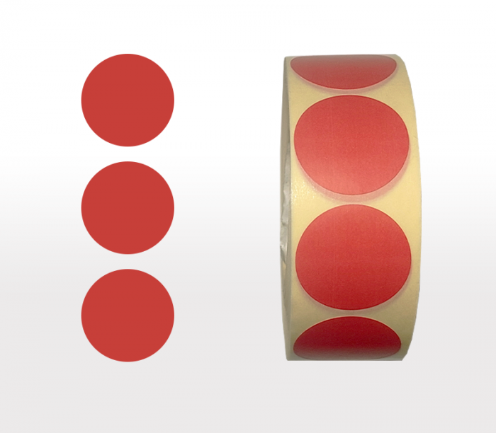 Etichete personalizate, rotunde, diametru 30mm, rosii, 1500 buc/rola [3]