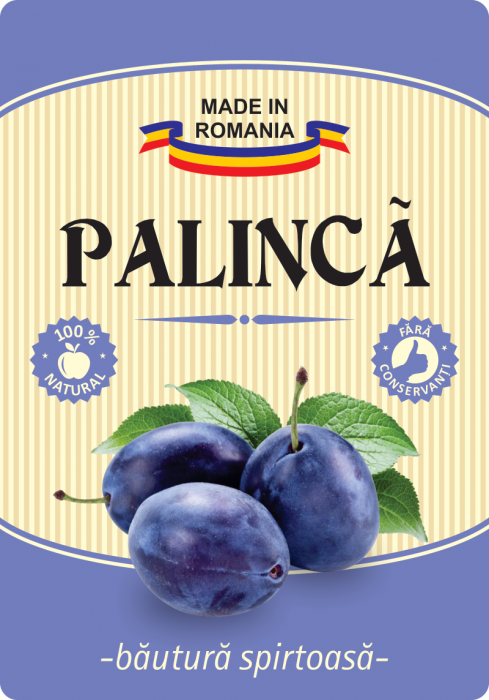 Etichete sticle personalizate, Palinca, 100×70 mm, Fabricat in Romania, 1000 buc rola Label Print imagine 2022 depozituldepapetarie.ro