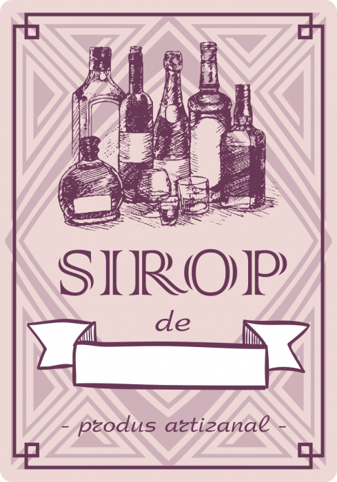 Etichete sticle personalizate Sirop produs artizanal 100x70