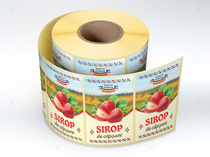 Etichete personalizate, Sticle sirop capsuni, 100x70 mm [3]