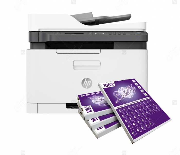 HP Color Laser MFP 179fnw - Pachet PROMO cu 1 top etichete in coala A4 la alegere GRATUIT