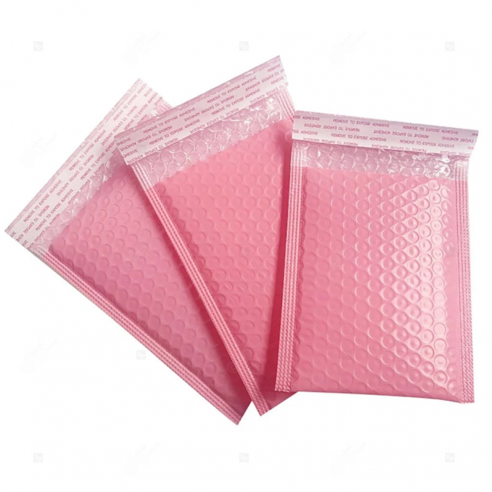 Plic cu bule antisoc roz, termoizolant, 230 x 180 + 40mm, set 25 bucati image0
