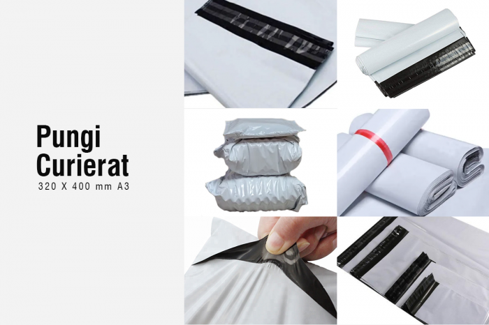 Pungi curierat tip plic format A5 cu clapeta 40 mm, 180 X 235 mm, set 100 buc [4]