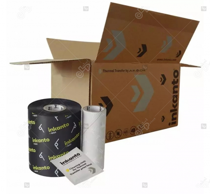 Ribon ARMOR Inkanto AWR8, ceara (wax), negru, 154mmX600M, OUT [2]