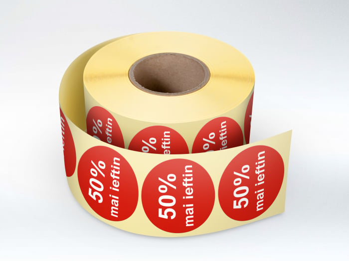 Rola etichete autoadezive personalizate 50% mai ieftin , diametru 40 mm, 1000 buc rola Label Print poza 2021