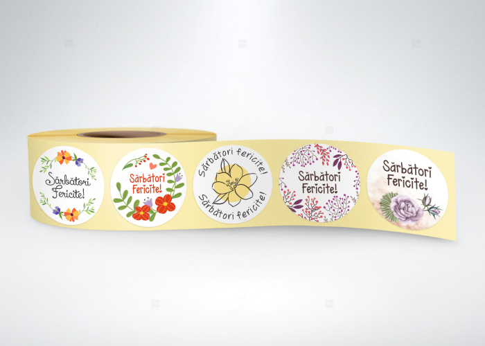 Etichete personalizate florale, 40mm diametru [2]