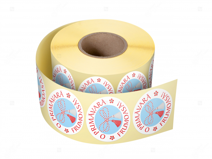 Rola etichete autoadezive personalizate, Buline "O primavara frumoasa, martisor", diametru 40 mm, 1000 buc/rola [2]