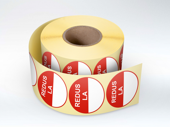 Rola etichete autoadezive personalizate Redus La , diametru 40 mm, 1000 buc rola Label Print poza 2021