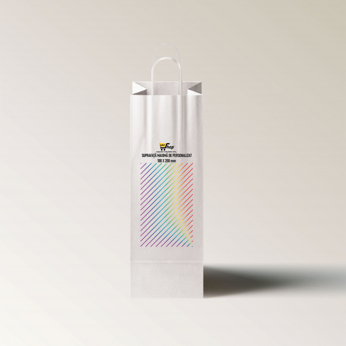 Sacose hartie personalizate cu maner rasucit, imprimare fata-verso, 14+8 x 39 cm, hartie alba 100g [2]