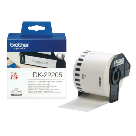 Consumabile Brother - Banda Etichete Hartie DK22205, 62mm x 30.48m pentru imprimanta Brother