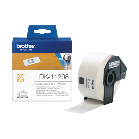 Banda de etichete Brother DK-11208, 38x90mm, 400  etichete rola, pentru imprimanta sau aparat etichetare brother [2]