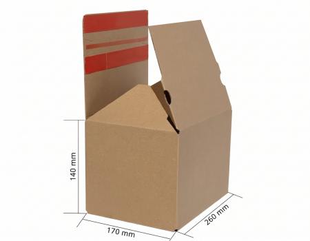 Cutii e-commerce - Cutii de carton cu autoformare ecommerce, FitBox, productive si eficiente, fund dublu, 260x170x140