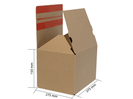 Cutii e-commerce - Cutii de carton cu autoformare ecommerce, FitBox, productive si eficiente, fund dublu, 375x275x150