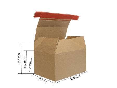 Cutii e-commerce - Cutii de carton cu autoformare si banda dublu adeziva Flexibox 300x215x212