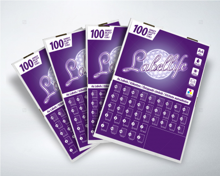 Etichete autoadezive A4 dreptunghiulare, 105 x 57 mm, 10 etichete / coala A4 autoadeziva, 100 coli autoadezive / top [6]