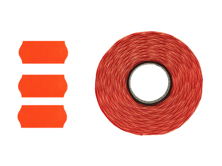Etichete de pret - Etichete de pret fluorescente ondulate, rosii, 26 x 12 mm, 1500 buc/rola
