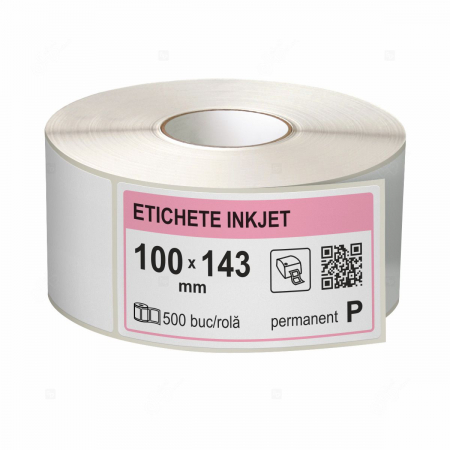 Etichete inkjet in rola - Etichete inkjet (JetGloss) in rola 100x143mm