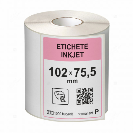 Etichete inkjet in rola - Etichete inkjet (JetGloss) in rola 102x75.5mm
