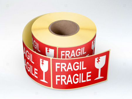 Etichete personalizate, FRAGIL, 30x60 mm, 1000 buc/rola [0]