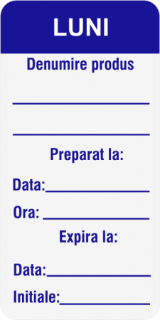 Etichete HACCP autocolante personalizate Zilele Saptamanii - LUNI [1]