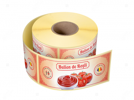 Etichete borcane conserve - Etichete personalizate, Bulion de rosii, 54x144 mm