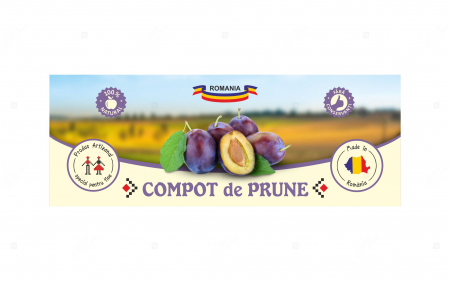 Etichete borcane personalizate Compot de prune, 54x144 mm [2]