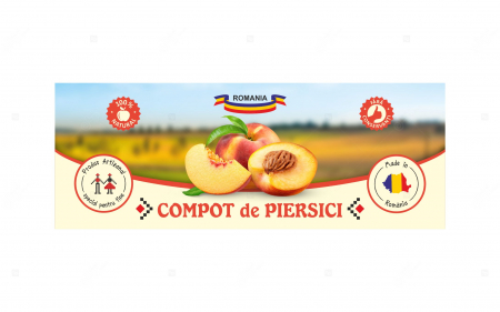 Etichete borcane personalizate Compot de piersici, 54x144 mm [2]