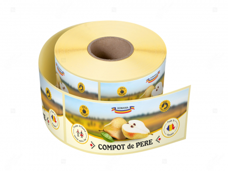 Etichete borcane compot - Etichete borcane personalizate Compot de pere, 54x144 mm