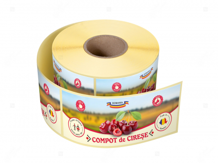 Etichete borcane compot - Etichete borcane personalizate Compot de cirese, 54x144 mm