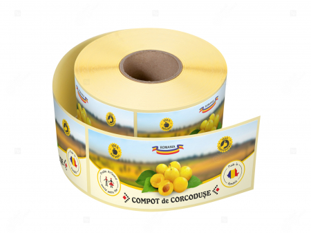 Etichete borcane compot - Etichete borcane personalizate Compot de corcoduse, 54x144 mm
