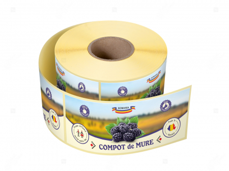 Etichete borcane compot - Etichete borcane personalizate Compot de mure, 54x144 mm