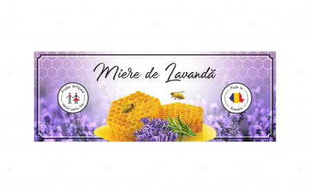 Etichete borcane personalizate Miere de lavanda, 54x144 mm [2]