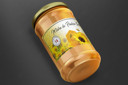 Etichete borcane personalizate Miere de floarea soarelui, 54x144 mm [1]