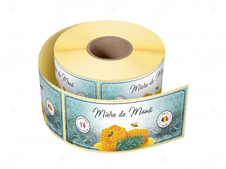 Etichete borcane miere - Etichete borcane personalizate Miere de mana, 54x144 mm