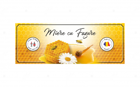 Etichete borcane personalizate Miere cu fagure, 54x144 mm [2]
