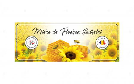 Etichete borcane personalizate Miere de floarea soarelui, 54x144 mm [2]