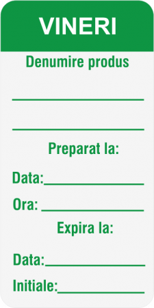 Etichete HACCP autocolante personalizate Zilele Saptamanii - VINERI [1]