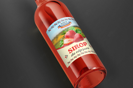 Etichete personalizate, Sticle sirop capsuni, 100x70 mm [1]