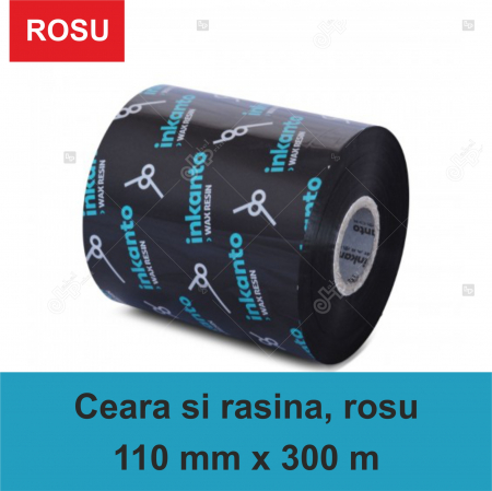 Riboane ceara si rasina - Ribon Inkanto APR558R , ceara si rasina, rosu, 110mmx300M, OUT
