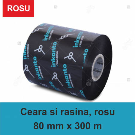 Riboane ceara si rasina - Ribon Inkanto APR558R , ceara si rasina, rosu, 80mmx300M, OUT